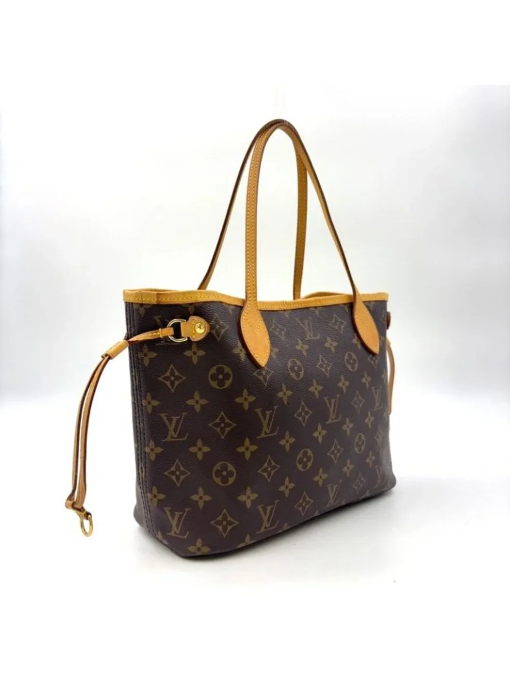 ★SOLD★ Louis Vuitton Neverfull PM Monogram Leather Brown Tote Gold - Picture 2 of 15
